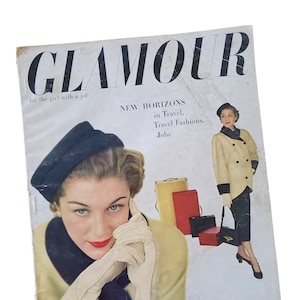 January 1948 Glamour Magazine Midcentury Vintage Fashion Advertising History