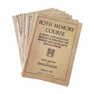 Roth Memory Course: Complete 1918 Antique Self-Improvement Pamphlets bild 1