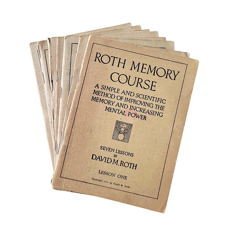 Roth Memory Course: Complete 1918 Antique Self-Improvement Pamphlets bild 1