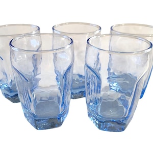 Libbey Blue Chivalry Juice Glasses Set of 5 Drinkware Glassware Barware