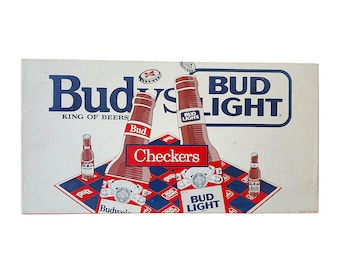 Budweiser vs Bud Light Vintage Checkers Game 1980