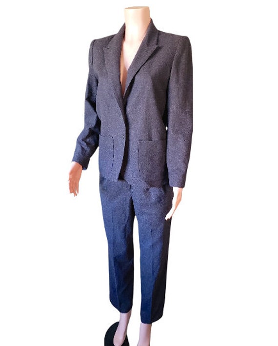 Charcoal Gray Lined Wool Suit Made in Greece Jack… - image 3