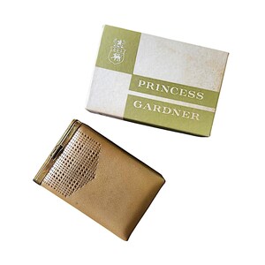 princess gardner cigarette case Vintage Green Leather Cover Over Gold Tone Case With Decorative Studs Made in Germany 05075 Princess Gardner Cigarette Case |
