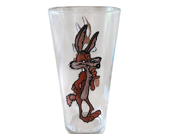 Vintage Wile E Coyote Looney Tunes Pepsi Glass Tumbler 1973