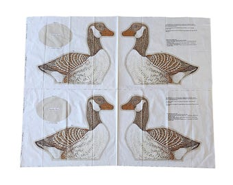 Canada Goose Soft Pillow or Doll Vintage Pattern Fabric by Cranston Print Works