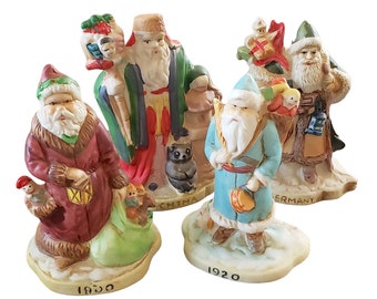 Collection of Four Santas Different Eras and Countries Germany China by RSVP 1991