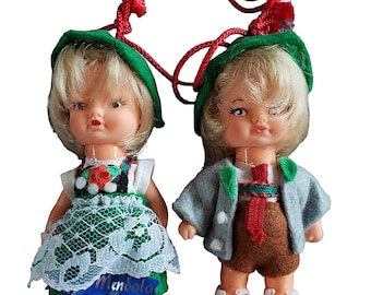 Set of 2 Tourist Souvenir Dolls Boy and Girl Passo Mendola