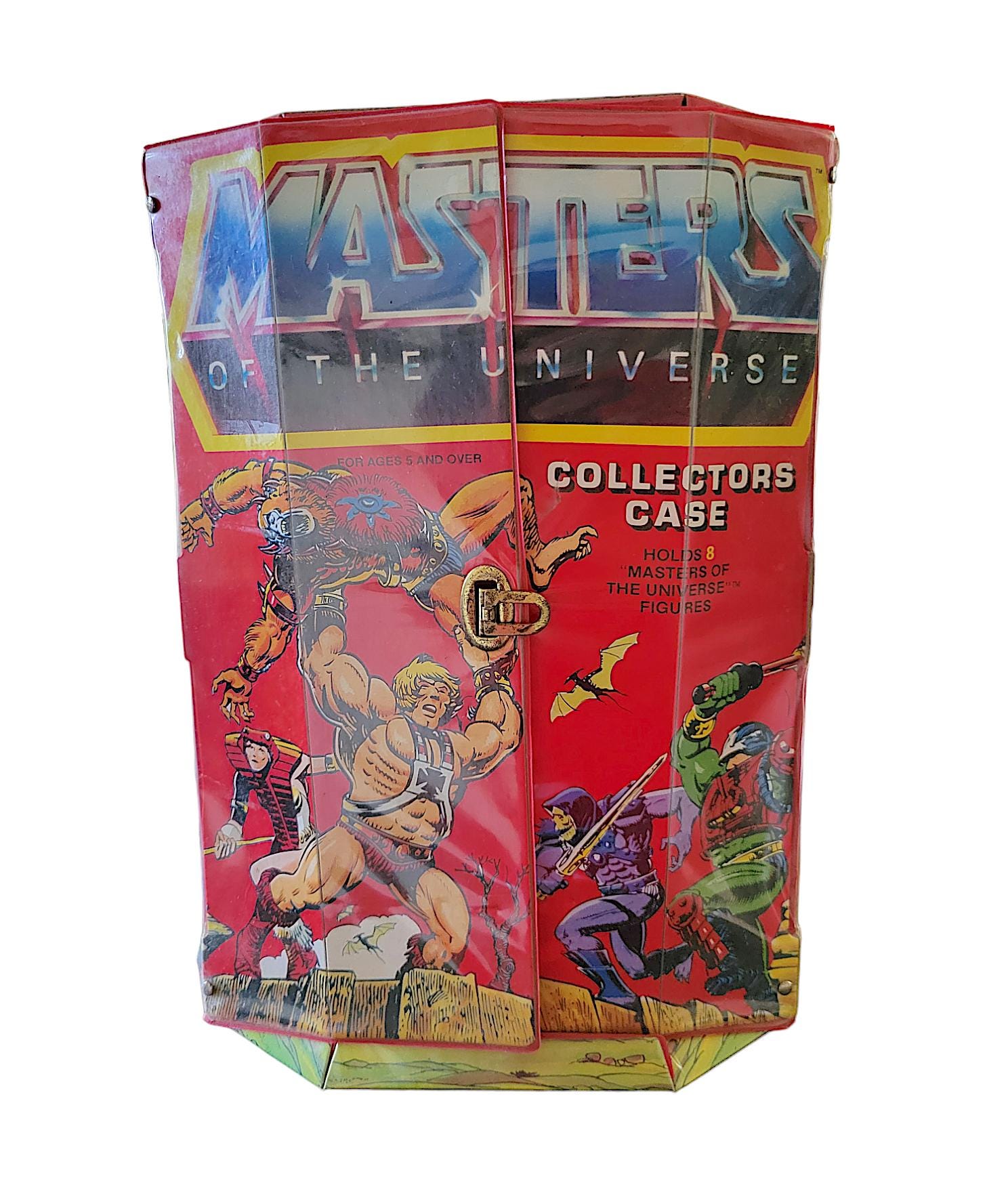 Masters of the Universe 1984 MOTU Carrying Case with 8 Action Figures Vintage Toy