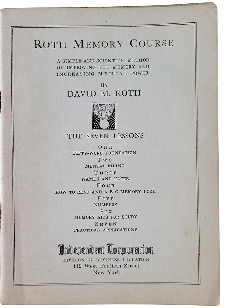 Roth Memory Course: Complete 1918 Antique Self-Improvement Pamphlets bild 6
