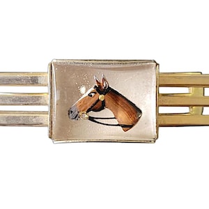 Anson Signed Horse Tie Clip Gold Tone Gender Neutral Accessory Jewelry