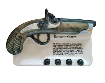 Derringer Gun Pistol 41 Cal 1850 Vintage Ashtray Man Cave Western Gift Idea Mid Century Tobacciana Smoking Cigar Collectible