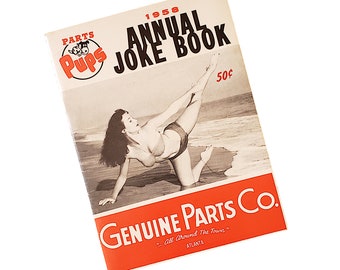 Parts Pups 1958 Annual Joke Book Advertising Booklet Pamphlet by Genuine Parts Co. Adult Humor Cartoons