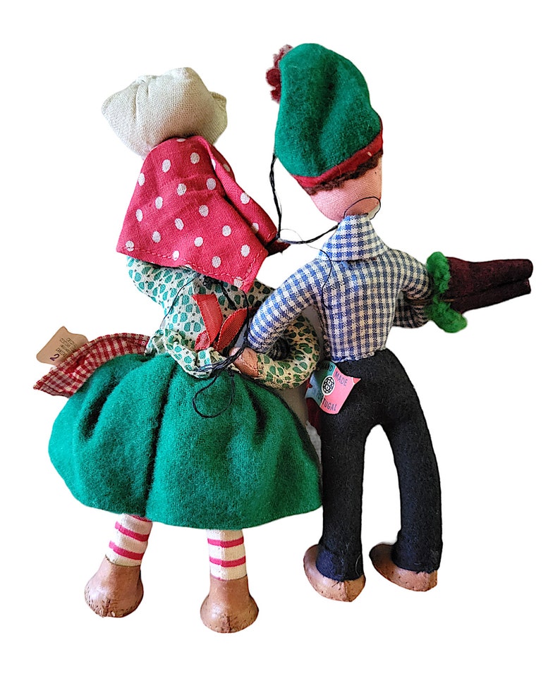Pair of Vintage Folk Art Boy and Girl Dolls Made in Portugual Tourist ...