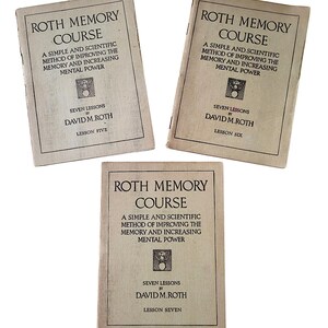 Roth Memory Course: Complete 1918 Antique Self-Improvement Pamphlets bild 3
