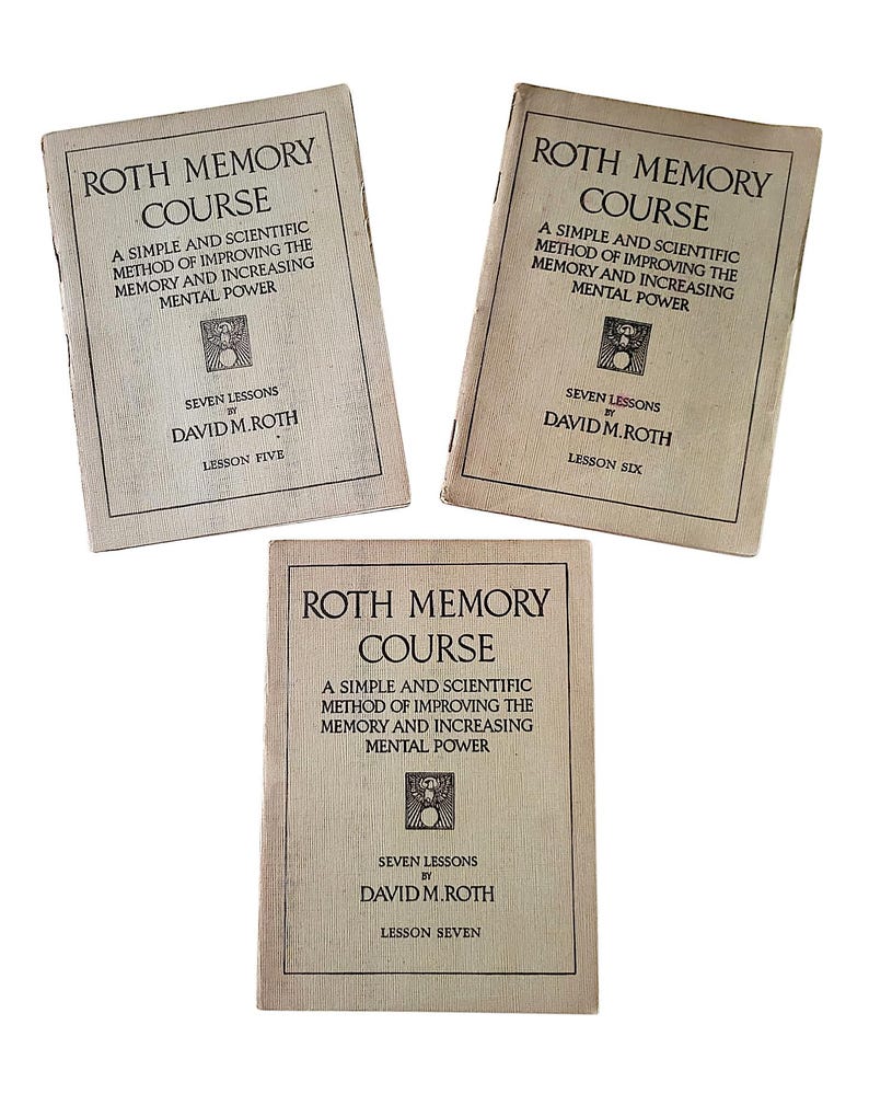 Roth Memory Course: Complete 1918 Antique Self-Improvement Pamphlets bild 3