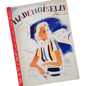 Mademoiselle Magazine January 1937 Vintage Advertising Fashion History Fiction Travel