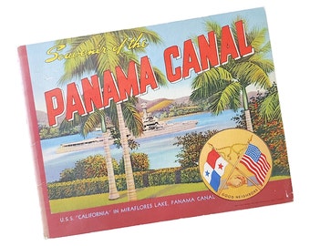 Souvenir of the Panama Canal 1940s Illustrated Pamphlet