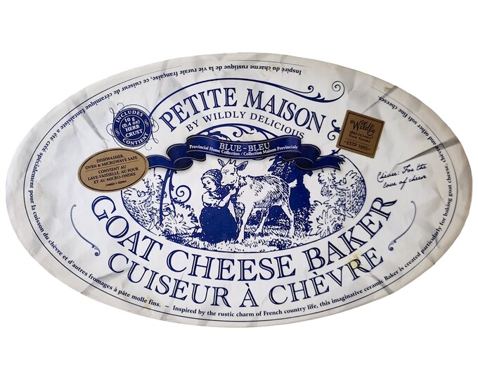 Petite Maison Goat Cheese Baker Blue Baking Dish for Soft Cheeses in