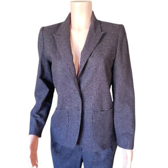 Charcoal Gray Lined Wool Suit Made in Greece Jack… - image 1