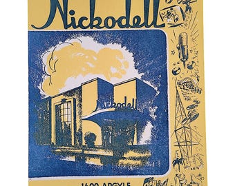 Nickodell Restaurant Mid Century Vintage Menu Hollywood CA Memorabilia