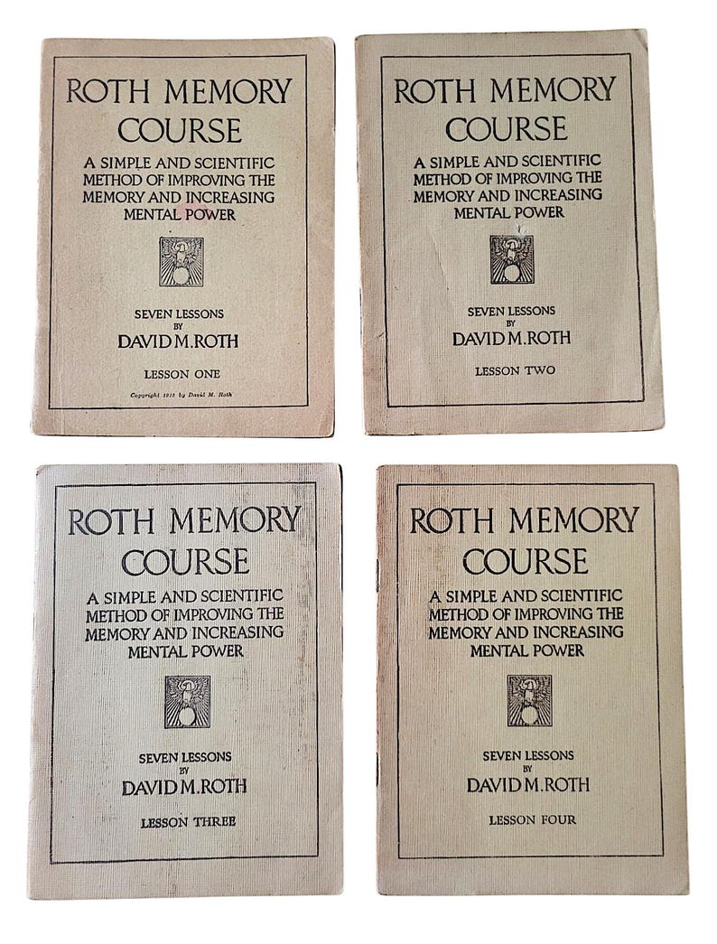 Roth Memory Course: Complete 1918 Antique Self-Improvement Pamphlets bild 2
