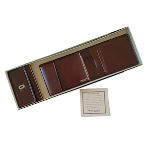 Prince Gardner Brown Leather Cowhide Wallet and Key Holder in Original Box Gender Neutral Gift Idea