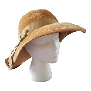 Vintage Styled by Coralie‎ Cloche Hat Cream & Brown Net Veil Dotted Mesh OS Vintage Coralie Hats - Etsy main image 2