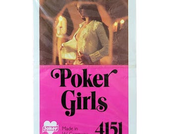 Sealed Poker Girls 4151 Card Deck in Plastic Case Mint Condition Made in W Germany