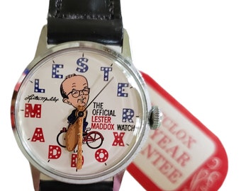 Lester Maddox Official Wrist Watch in Box Deadstock Westclox Model 38081 Political Campaign Memorabilia