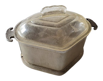 Guardian Service Aluminum Cookware Pot Dutch Oven with Lid Hammered Finish 1940s 1950s