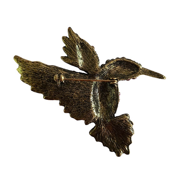 Multicolor Hummingbird Bird Brooch Pin Vintage Je… - image 3