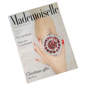 November 1951 Mademoiselle Magazine Midcentury Vintage Fashion Advertising History Christmas Holiday Gifts Entertainment