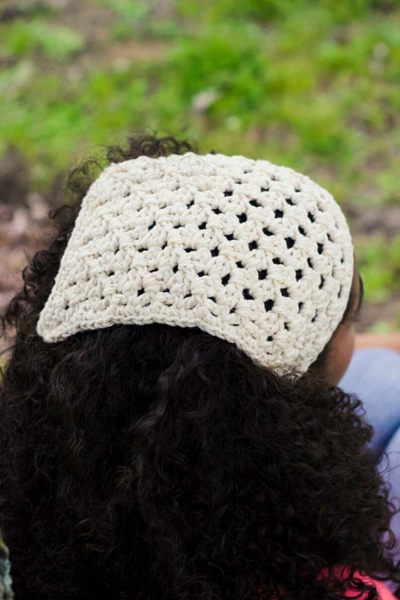 Cotton Headband Hair Kerchief Natural Headband Crochet Summer Etsy
