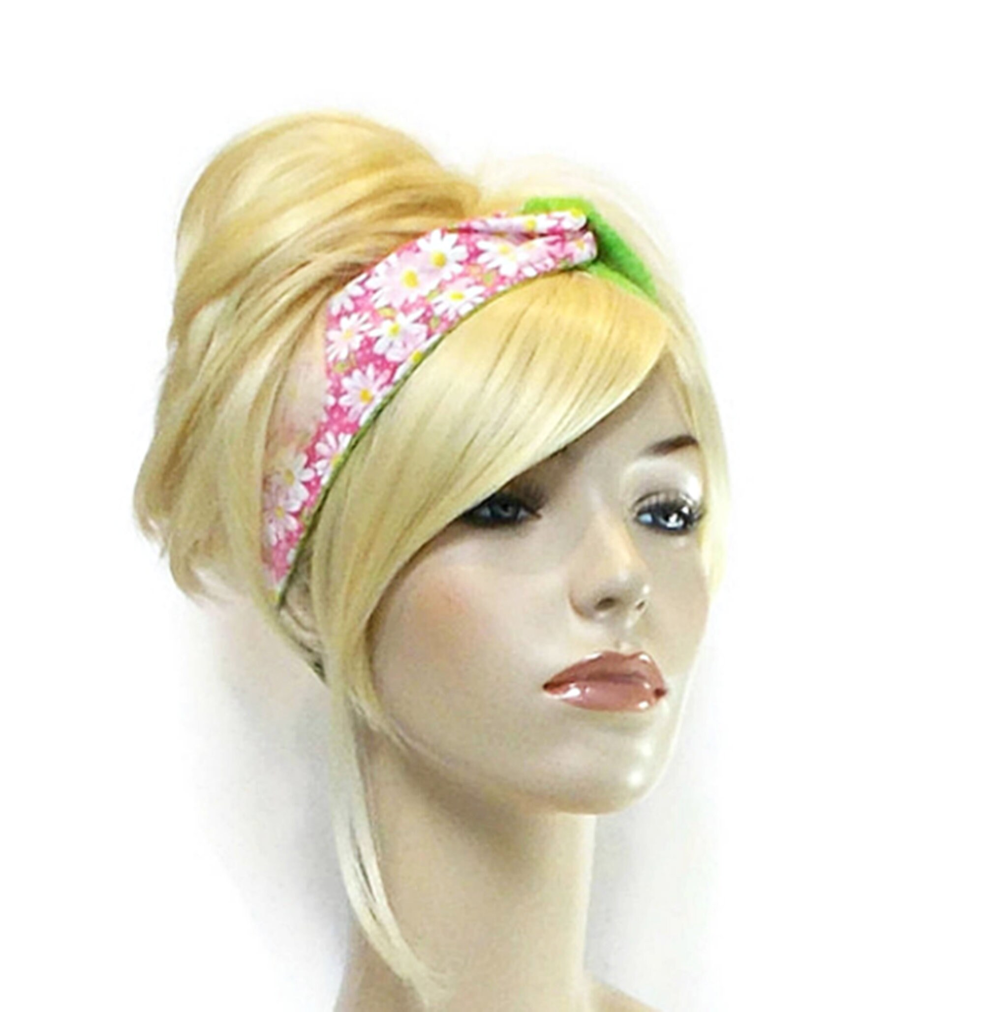 Pink Headband Fabric Wired Headband Green Headband Womens Etsy