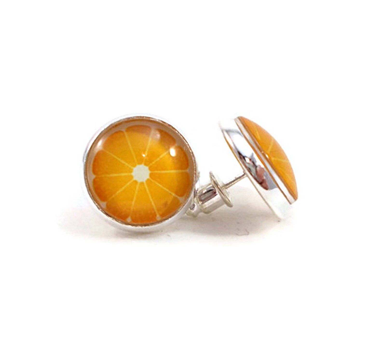 Orange Slice Earrings Fruit Earrings Food Jewelry Orange Etsy