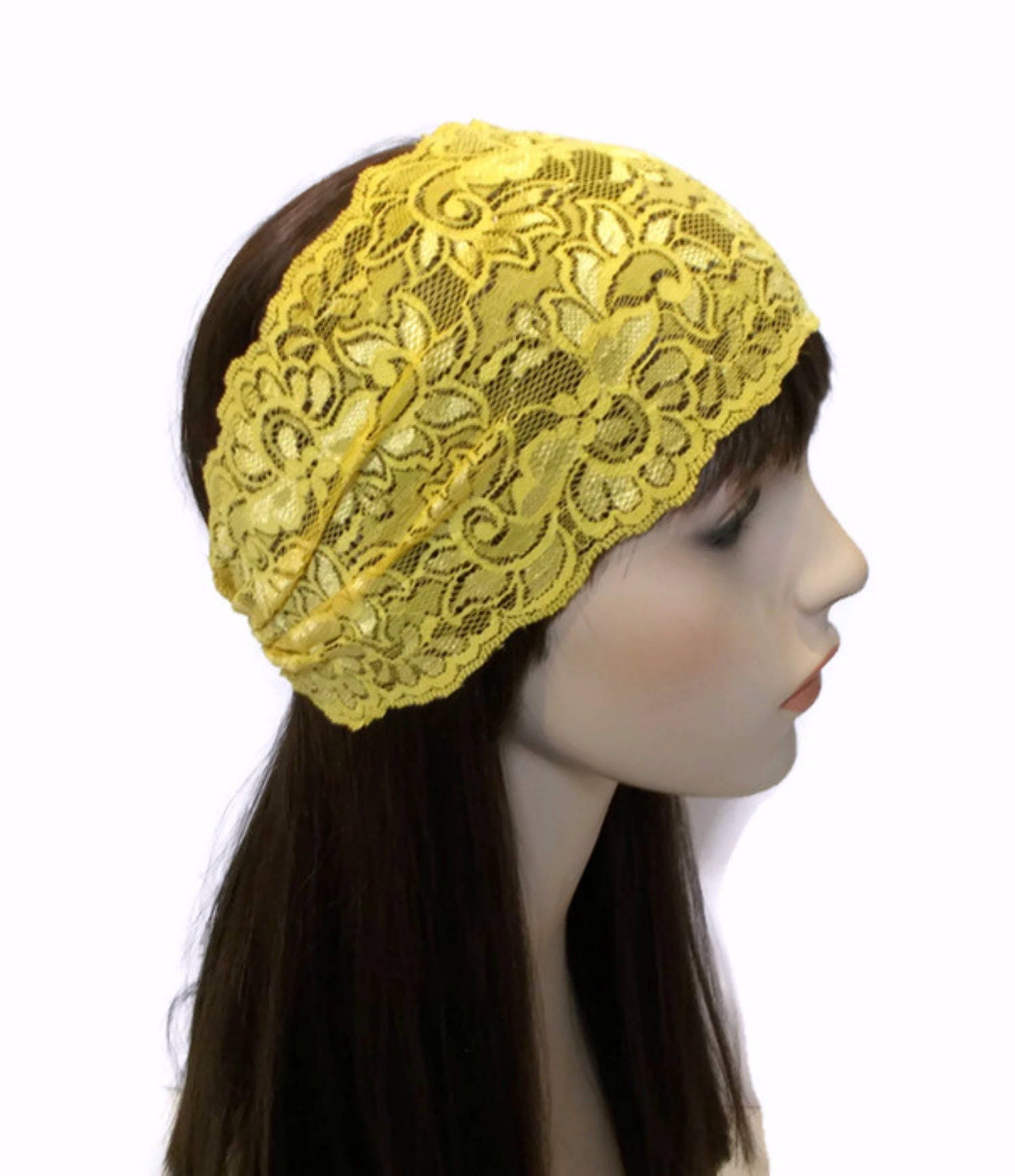 Yellow Headband Gold Headband Lace Headband Lace Headwrap