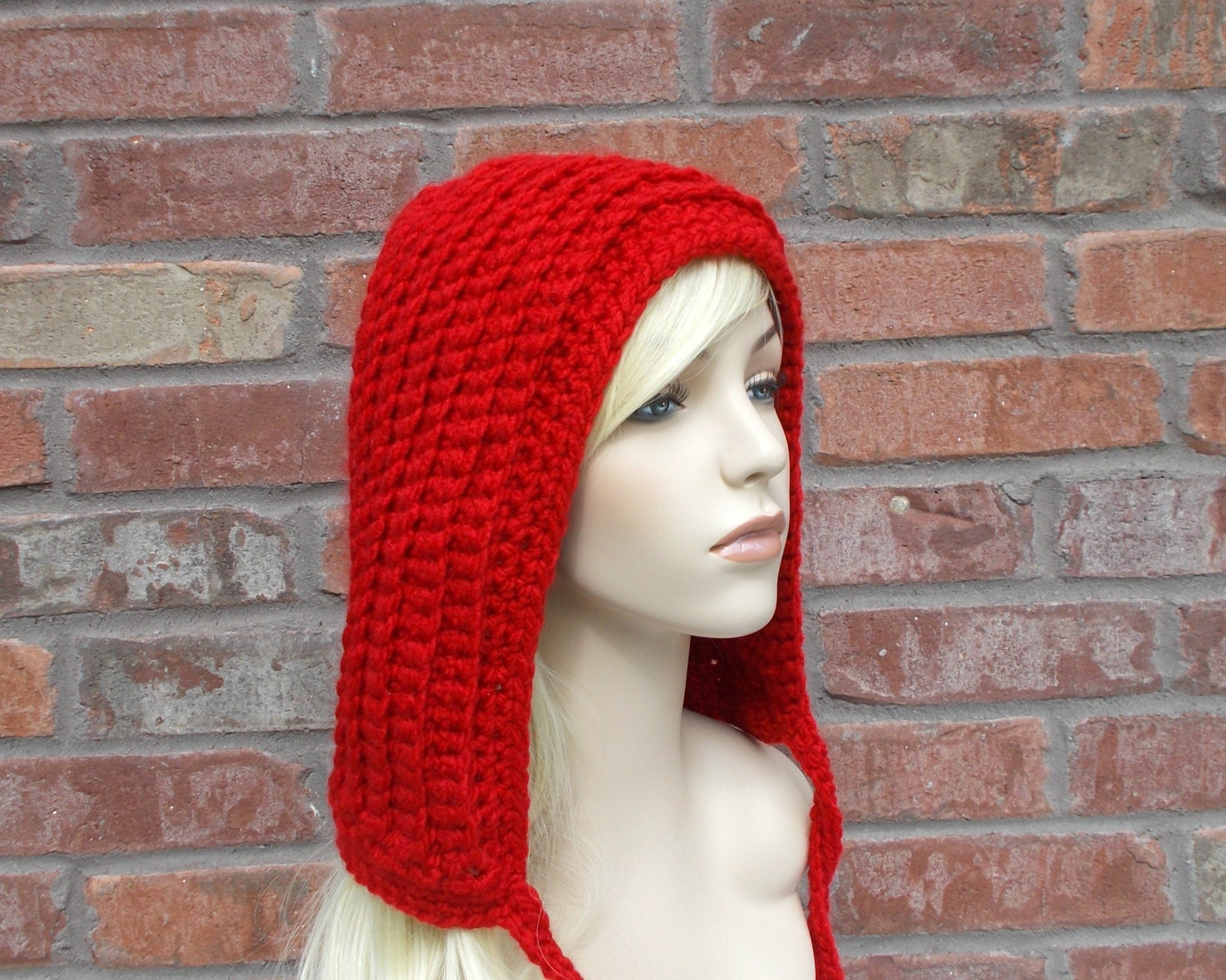 Red Hood Red Hat Winter Accessories Red Winter Hat Hood | Etsy