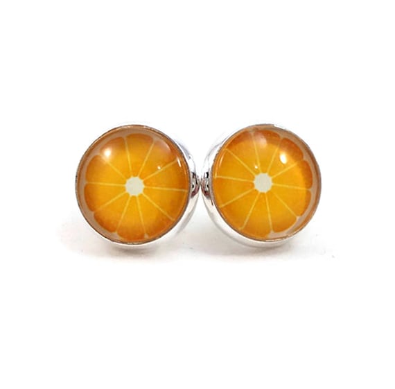 Orange Slice Earrings Fruit Earrings Food Jewelry Orange | Etsy