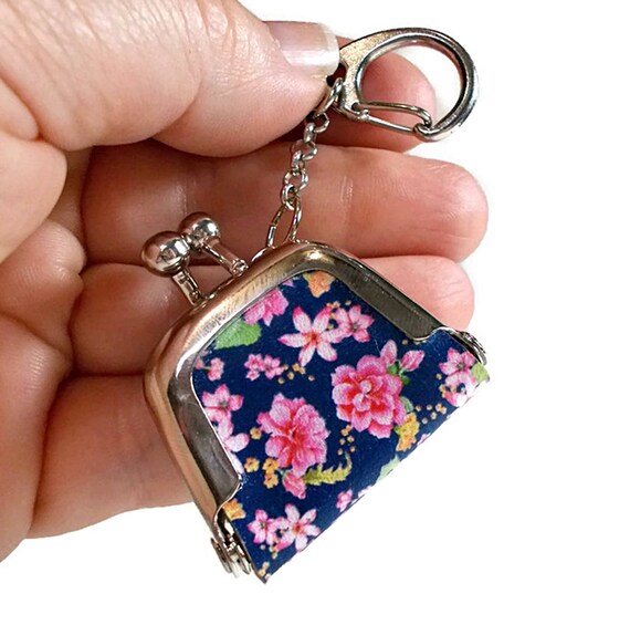 Floral Keychain Backpack Charm Tiny Purse Charm Cute Key Etsy