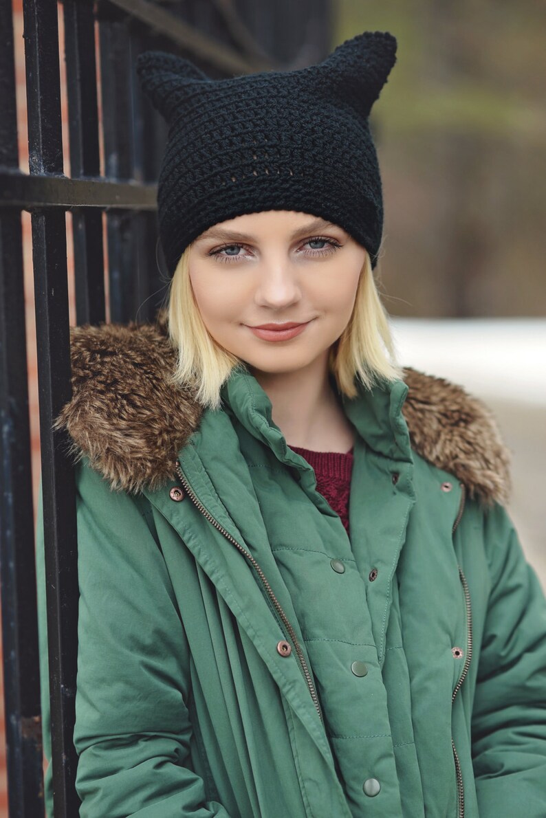 Black Cat Ears Hat Animal Ears Hat Beanies with Ears Animal Etsy