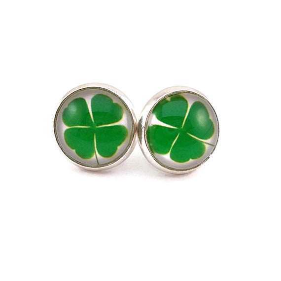 St Patricks Day Good Luck Jewelry Teen Girl Gifts 4 Leaf Clover Earrings for Teen Pink rose Clover Earrings Tween Girl Gifts Shamrock Earrings