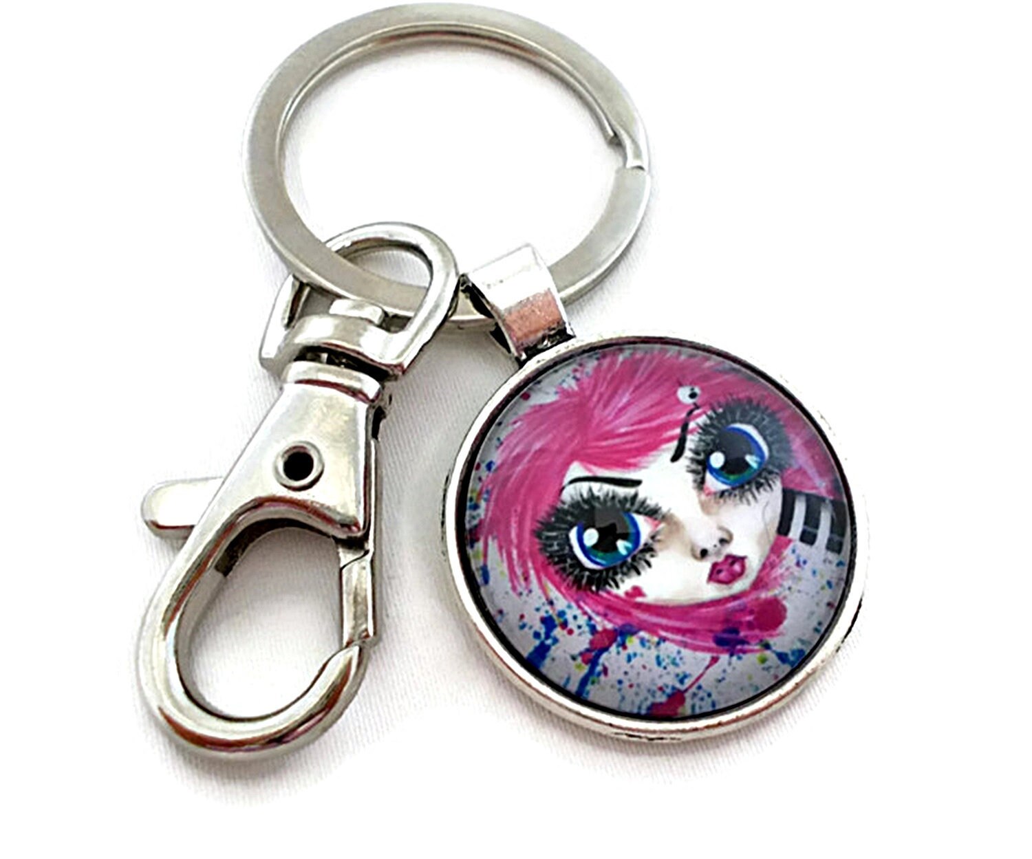 Cute Keychain New Driver Keychain Girl Keychain Pink Hair Etsy
