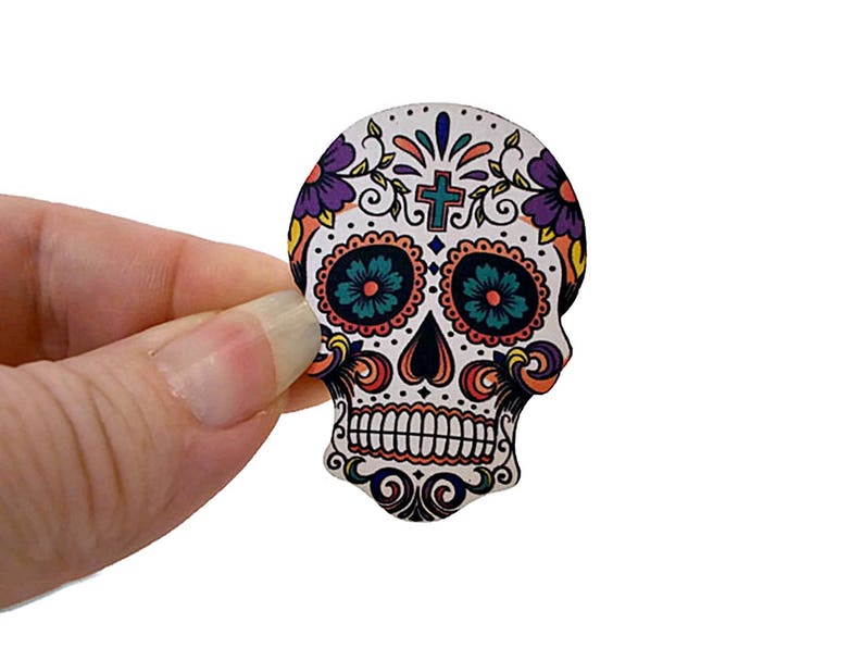 Cute Gifts for Friends Sugar Skull Brooch Backpack Buttons Pins for Backpacks Pins for Jackets Stocking Stuffers Teens Wooden Brooch