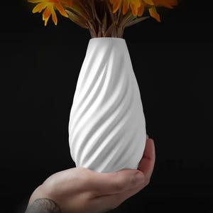 White Abyssal Flower Vase 3D Printed Modern Home Decor
