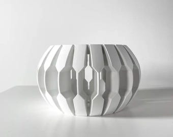 White Planter Pot 3D Printed Modern Home Decor