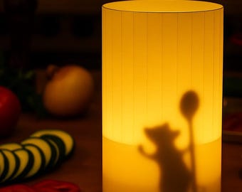 Ratatouille Inspired Lamp – RGB Color Changing Night Light, Chef Hat Design, Kitchen Decor