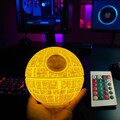 Planet Destroyer Lamp | Sci-Fi Orb Desk Light | 3D Printed LED Mood Lamp | Geek Room Decor | Unique Gift for Sci-Fi Fans
