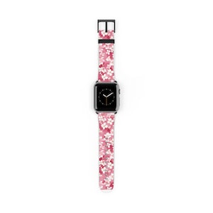Springtime Chic: Apple Watch Band with Cherry Blossoms Floral Pattern - Perfect Gift for Her, Cute and Stylish, Cherry Blossoms Watch Strap