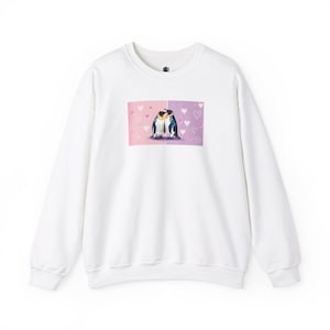 Unisex Heavy Blend™ Crewneck Sweatshirt, Penguin love, Anniversary Gift, Valentine&#39;s day, Customizable Sweatshirt
