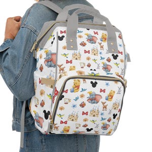 Disney Diaper Bag, Disney Multifunctional Diaper Backpack, Disneyland Diaper Bag, Disney World Backpack, Disney Bag, Disney Characters